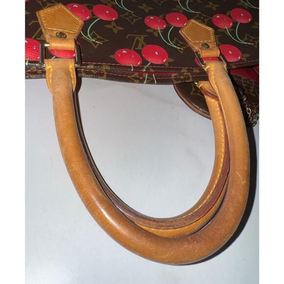 🍒Louis Vuitton Takashi Murakami Cerises Cherries Sac Plat and Round Coin Purse - Picture 10 of 16